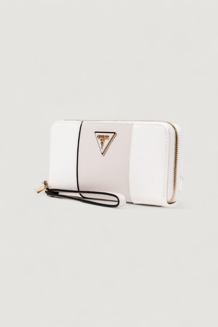 Portafoglio grande Guess LAUREL II SLG LARGE ZIP AROUND Bianco – Grigio