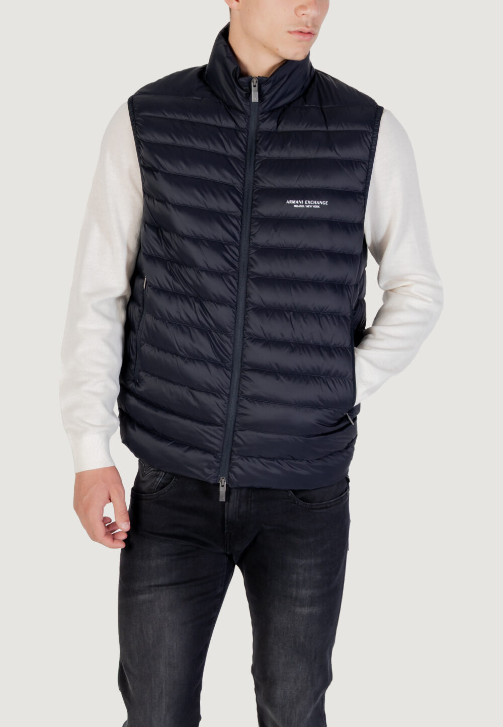 Smanicato Armani Exchange DOWN WAISTCOAT Blue scuro - Foto 1