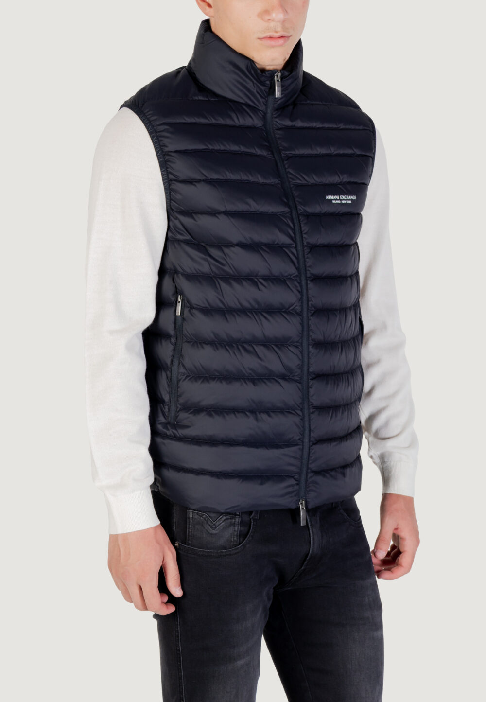 Smanicato Armani Exchange DOWN WAISTCOAT Blue scuro - Foto 3