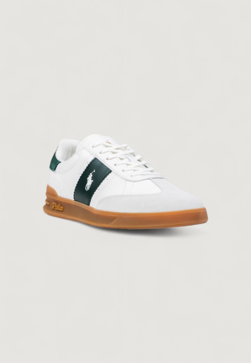 Sneakers Ralph Lauren HRT AERA PP-SNEAKERS-LOW TOP LACE Bianco - Verde - Foto 2