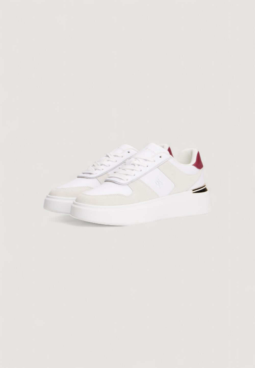 Sneakers Tommy Hilfiger TH FASHION COURT MIX Bianco - Foto 2