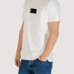 T-shirt Antony Morato STUTTGART REGULAR FIT WITH MATT PLASTIC AND FLOCK LOGO PRINT Bianco - Foto 2