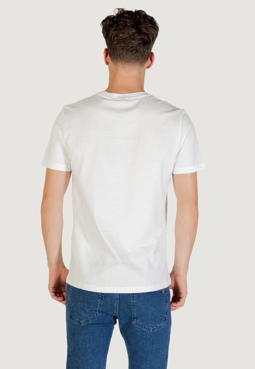 T-shirt Antony Morato STUTTGART REGULAR FIT WITH MATT PLASTIC AND FLOCK LOGO PRINT Bianco - Foto 4