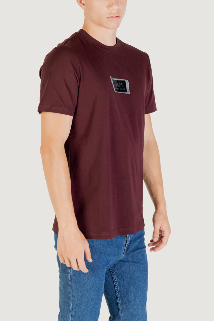 T-shirt Antony Morato STUTTGART REGULAR FIT WITH MATT PLASTIC AND FLOCK LOGO PRINT Bordeaux – MMKS02575-FA100240