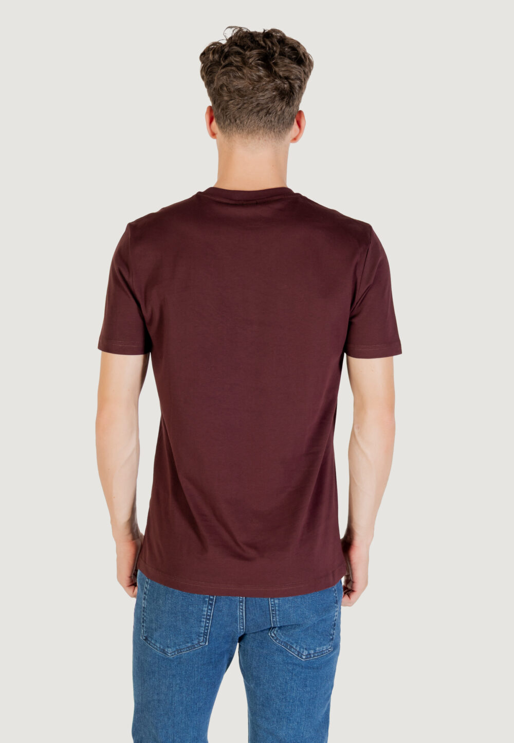T-shirt Antony Morato STUTTGART REGULAR FIT WITH MATT PLASTIC AND FLOCK LOGO PRINT Bordeaux - Foto 4