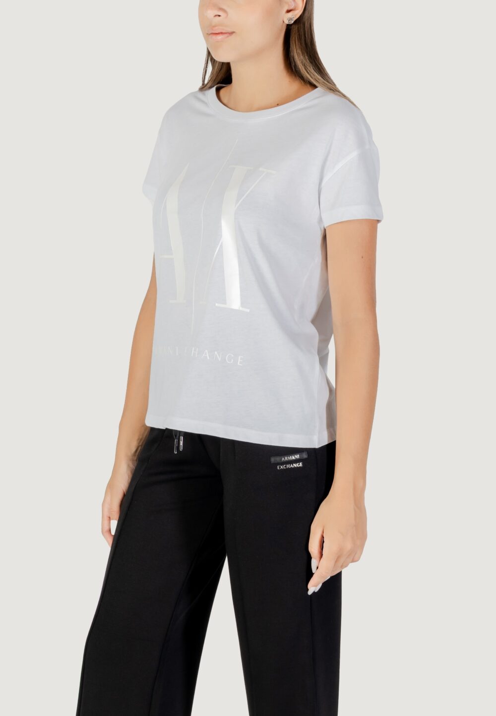 T-shirt Armani Exchange  Latte - Foto 4