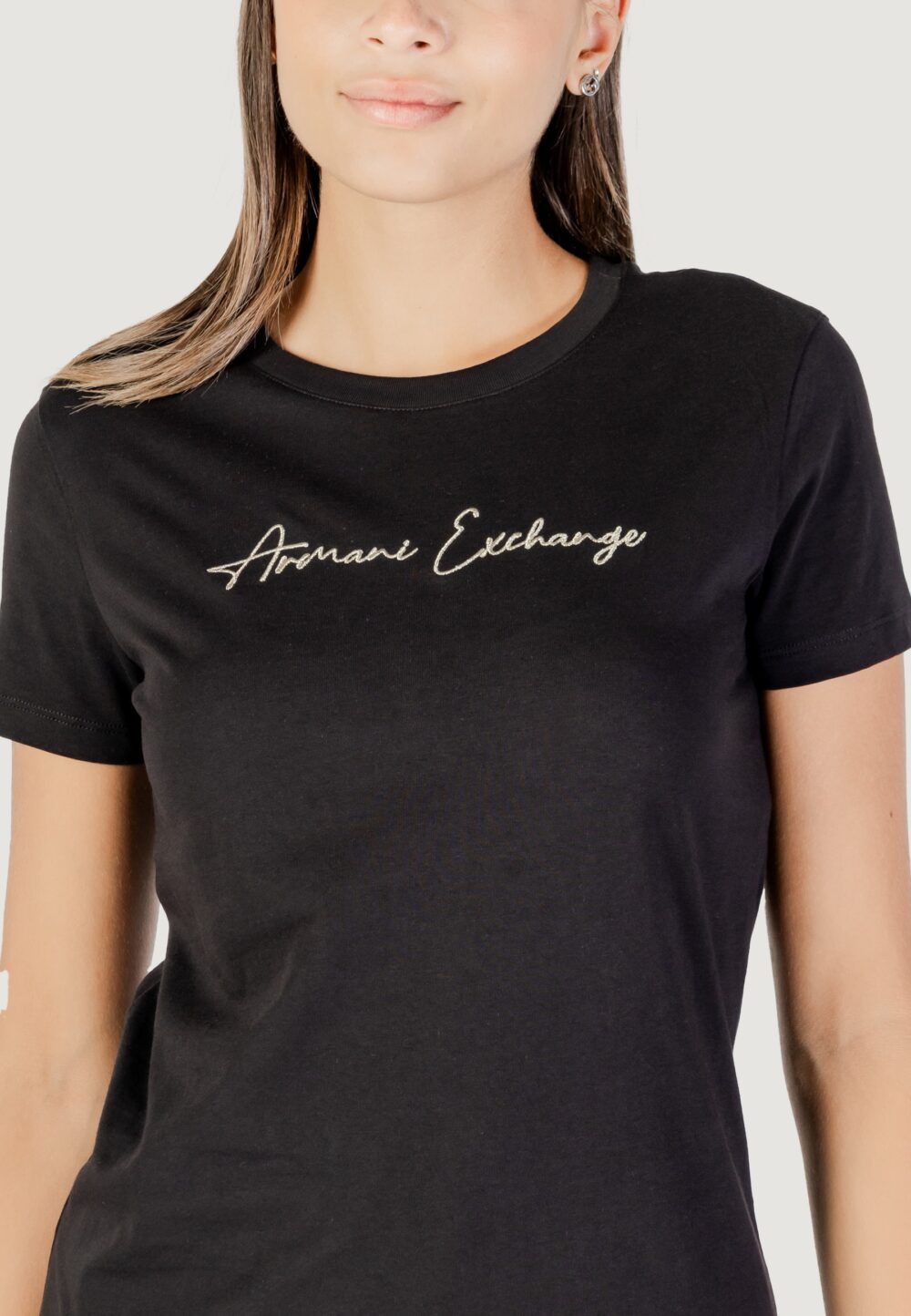 T-shirt Armani Exchange  Nero - Oro - Foto 2