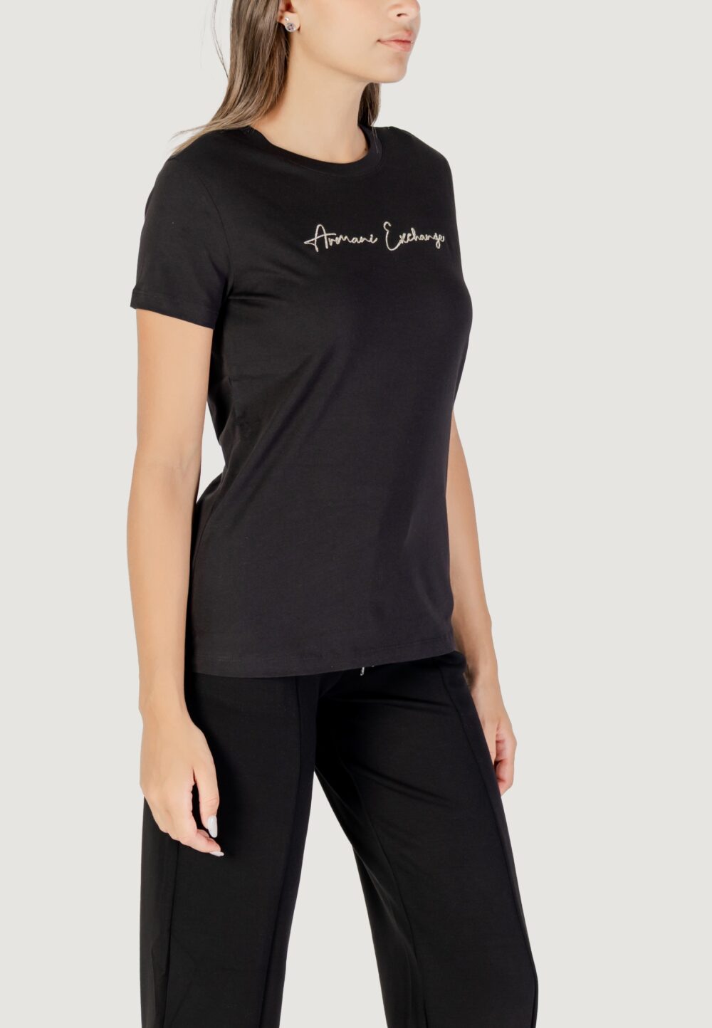 T-shirt Armani Exchange  Nero - Oro - Foto 3