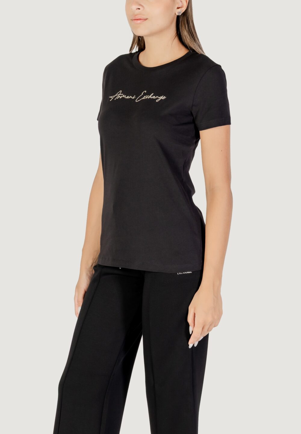 T-shirt Armani Exchange  Nero - Oro - Foto 4