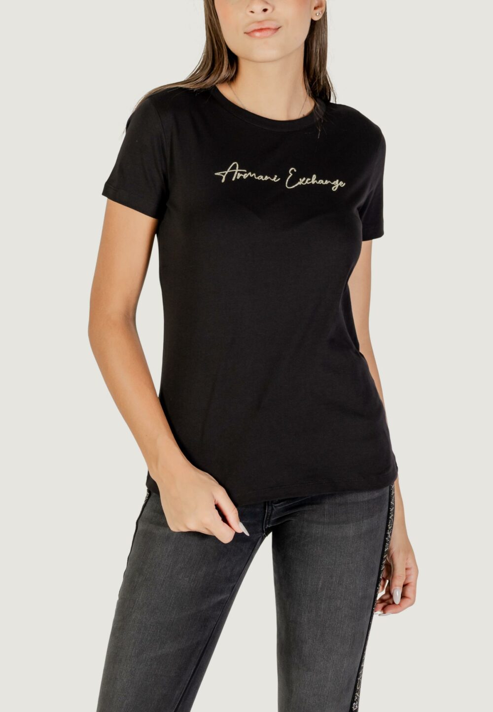 T-shirt Armani Exchange  Nero - Oro - Foto 1