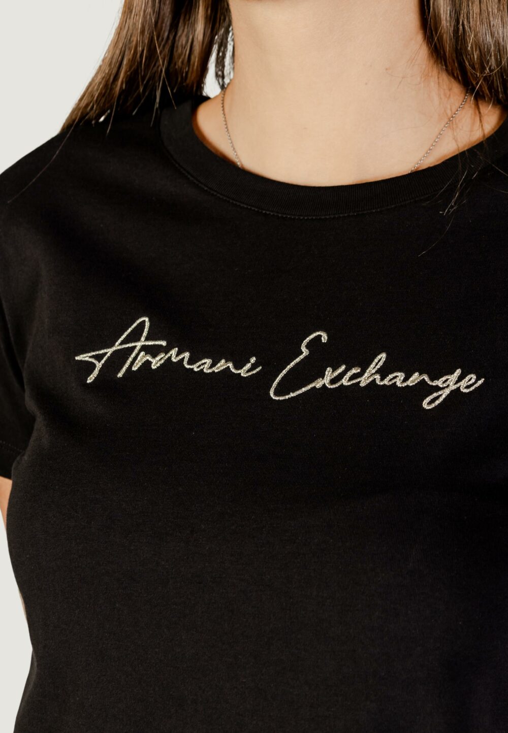 T-shirt Armani Exchange  Nero - Oro - Foto 2