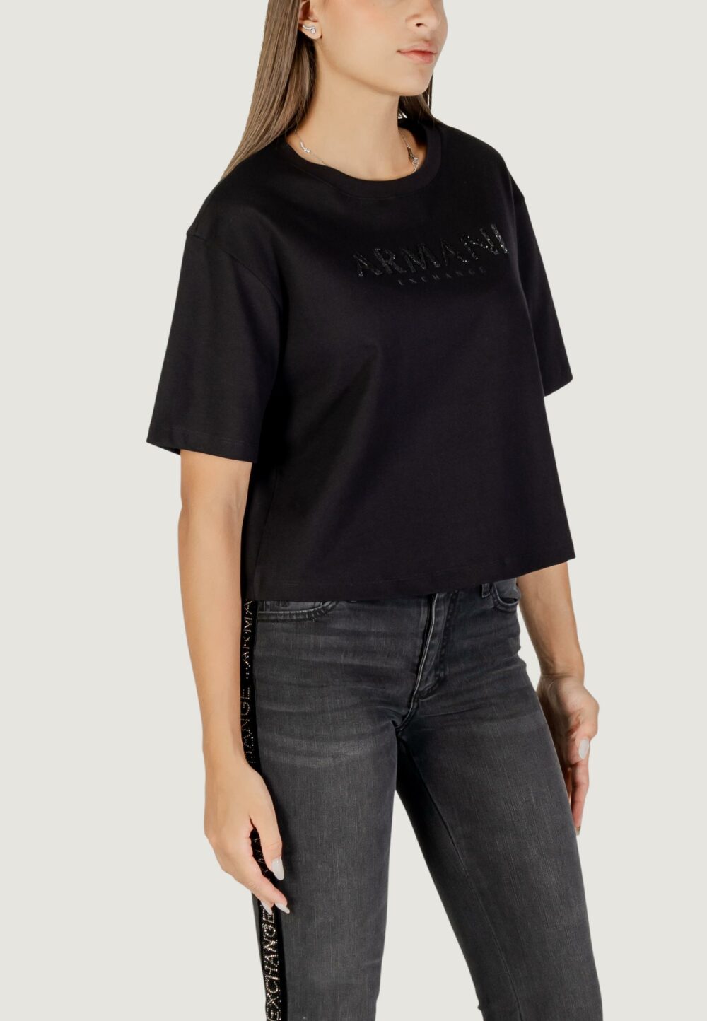 T-shirt Armani Exchange  Nero - Foto 4