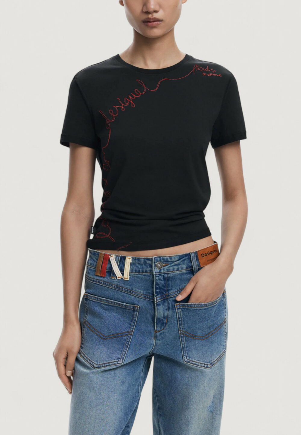 T-shirt Desigual TS_CHARLY Nero - Foto 1