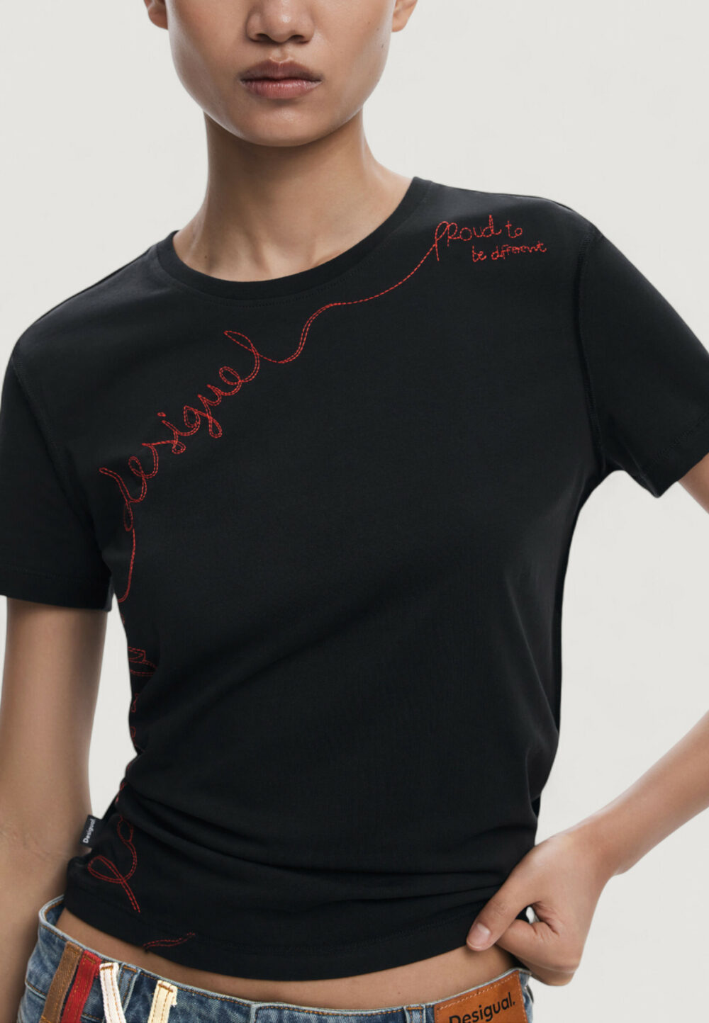 T-shirt Desigual TS_CHARLY Nero - Foto 3