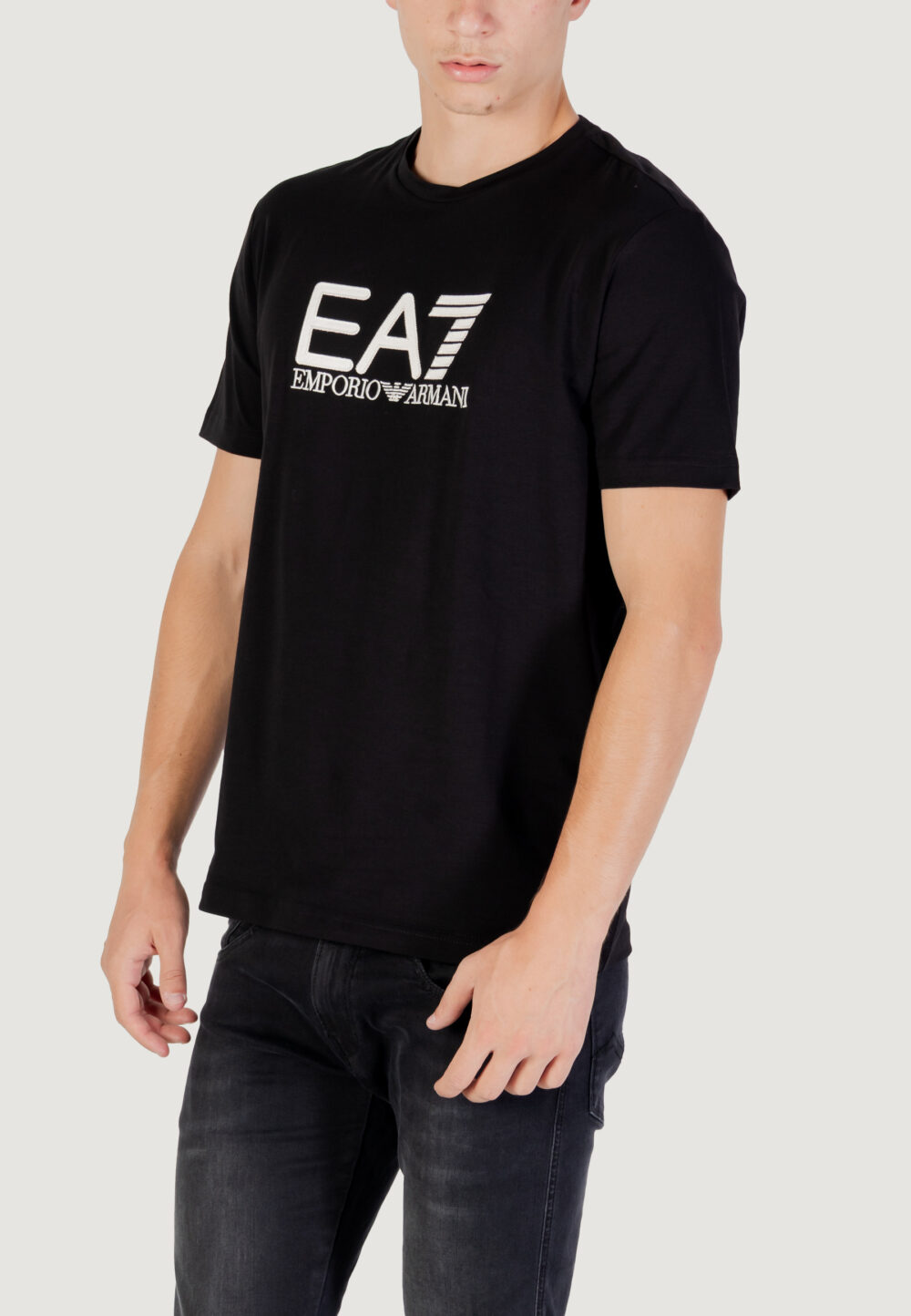 T-shirt EA7  Nero - Beige - Foto 4