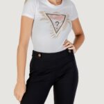 T-shirt Guess CN SS TRIANGLE PALM PRINT Bianco - Foto 1