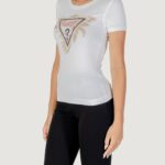 T-shirt Guess CN SS TRIANGLE PALM PRINT Bianco - Foto 3