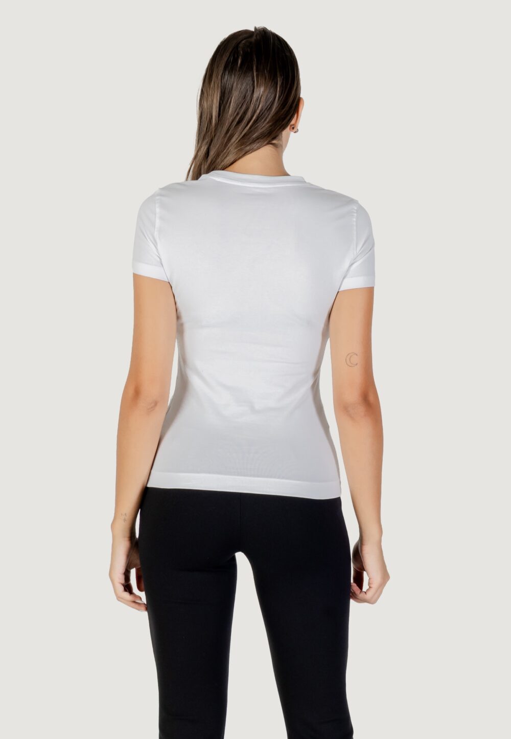 T-shirt Guess CN SS TRIANGLE PALM PRINT Bianco - Foto 5