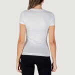 T-shirt Guess CN SS TRIANGLE PALM PRINT Bianco - Foto 5