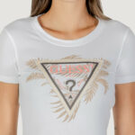 T-shirt Guess CN SS TRIANGLE PALM PRINT Bianco - Foto 4
