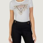 T-shirt Guess CN SS TRIANGLE PALM PRINT Bianco - Foto 1