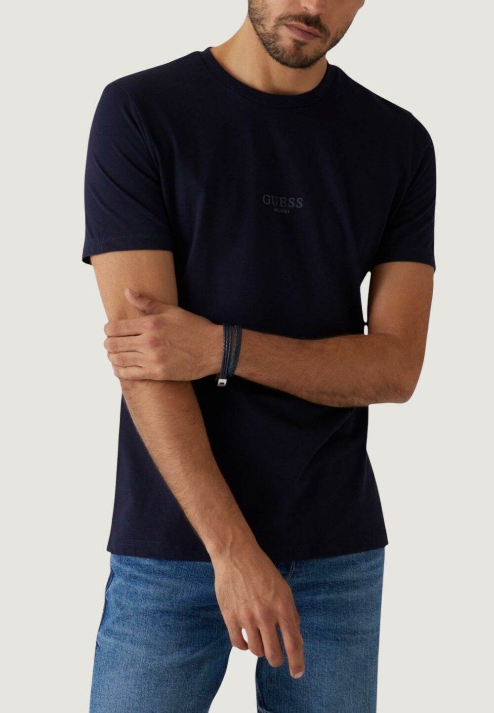 T-shirt Guess AIDY CN SS TEE Blu - Foto 1
