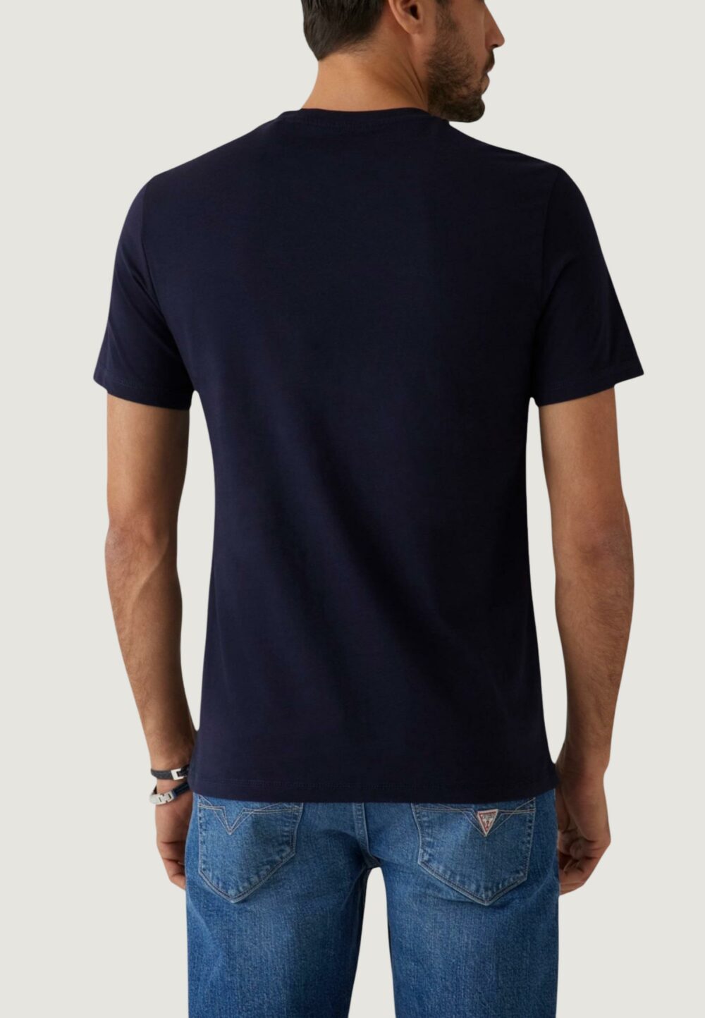 T-shirt Guess AIDY CN SS TEE Blu - Foto 3