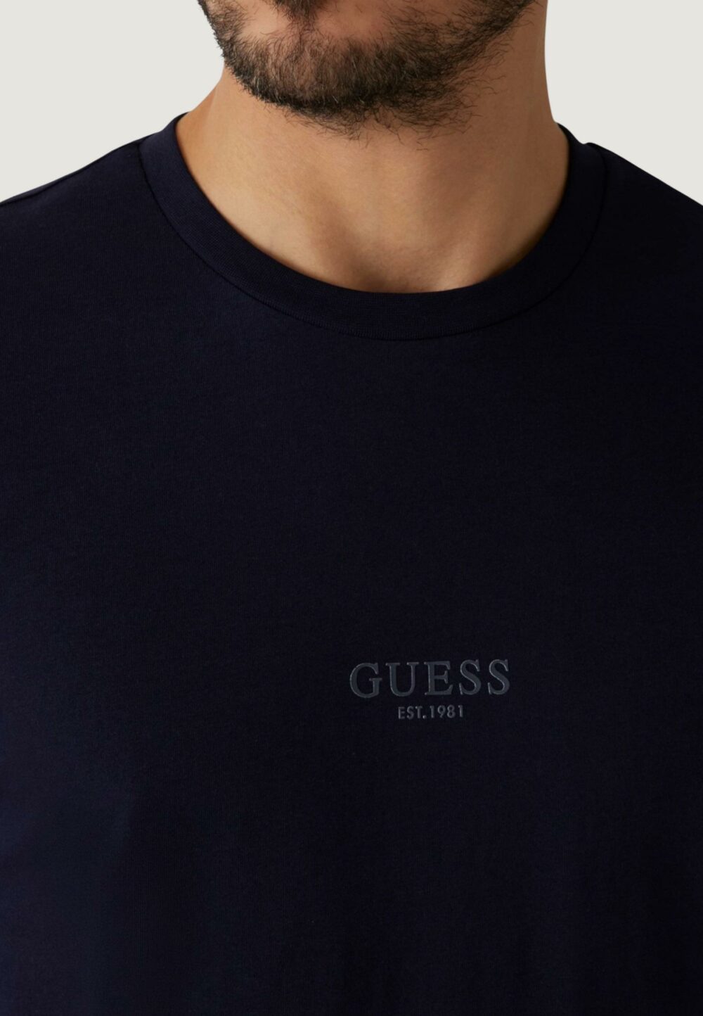 T-shirt Guess AIDY CN SS TEE Blu - Foto 4