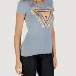 T-shirt Guess SS TRIANGLE FLOWERS TEE Indigo - Foto 3
