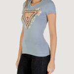 T-shirt Guess SS TRIANGLE FLOWERS TEE Indigo - Foto 4