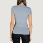 T-shirt Guess SS TRIANGLE FLOWERS TEE Indigo - Foto 5