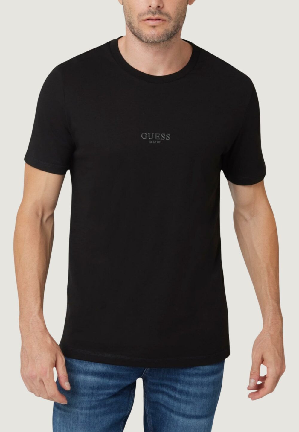 T-shirt Guess AIDY CN SS TEE Nero - Foto 1