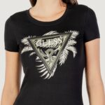 T-shirt Guess CN SS TRIANGLE PALM PRINT Nero - Foto 2