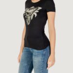 T-shirt Guess CN SS TRIANGLE PALM PRINT Nero - Foto 4