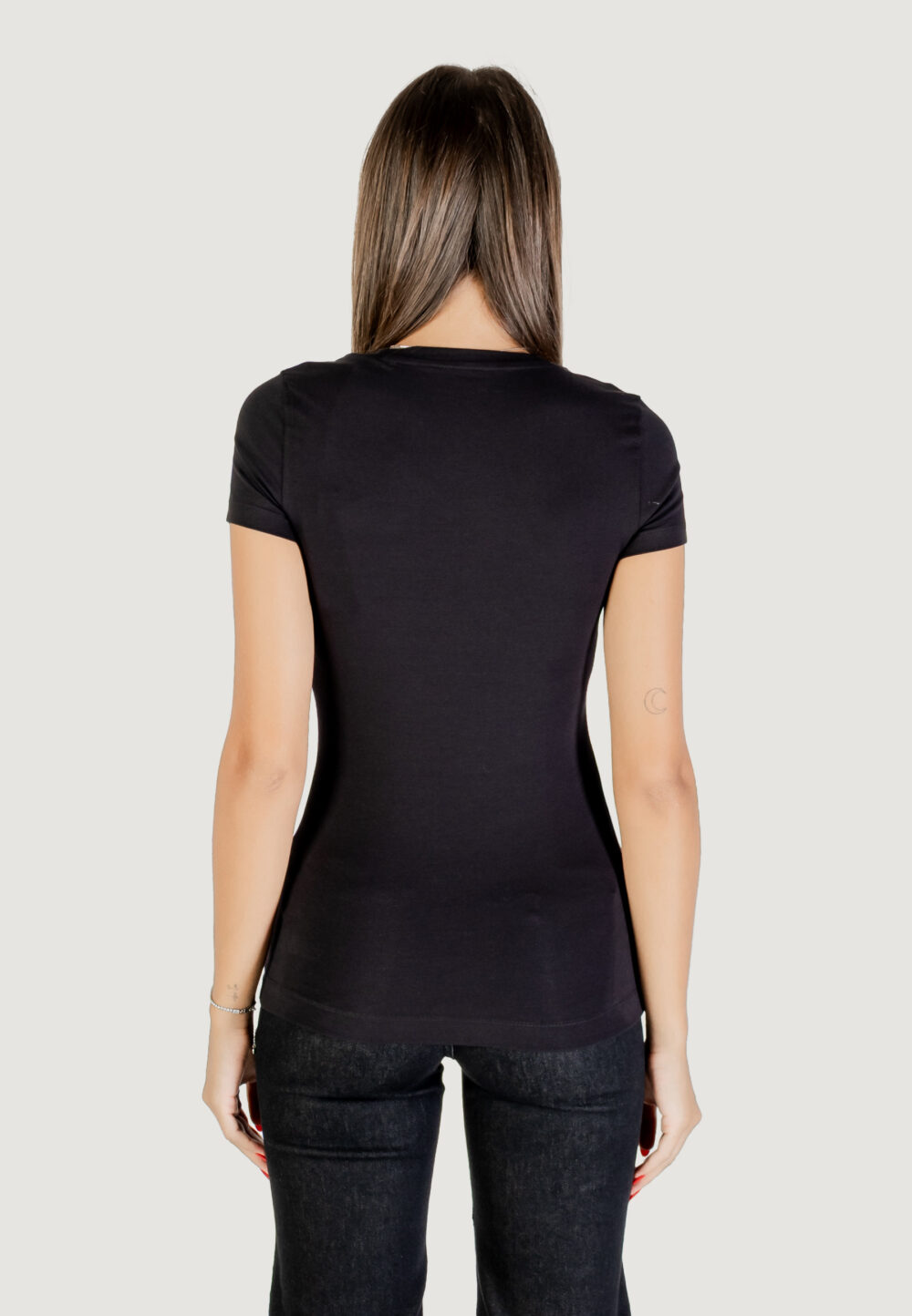 T-shirt Guess SS LOGO HOT FIX TEE Nero - Foto 5