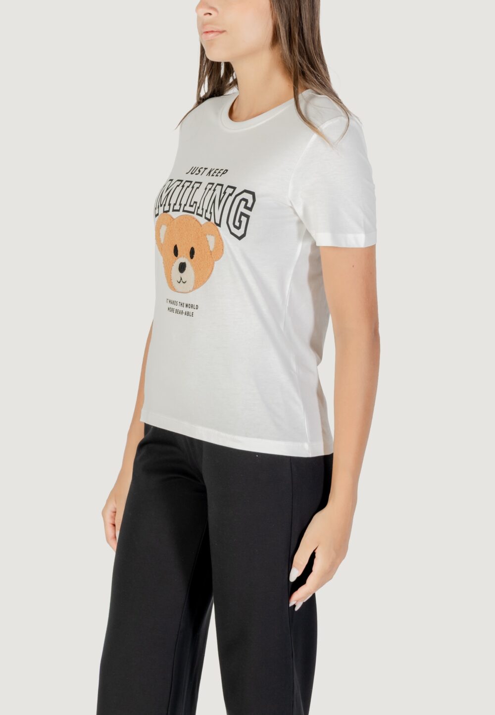 T-shirt Only ONLTERESA LIFE REG S/S TEDDY TOP CS JRS Bianco - Foto 2
