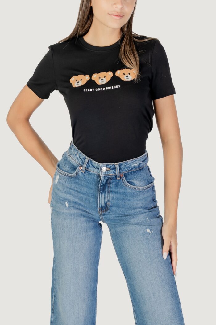 T-shirt Only ONLTERESA LIFE REG S/S TEDDY TOP CS JRS Nero – 15316954