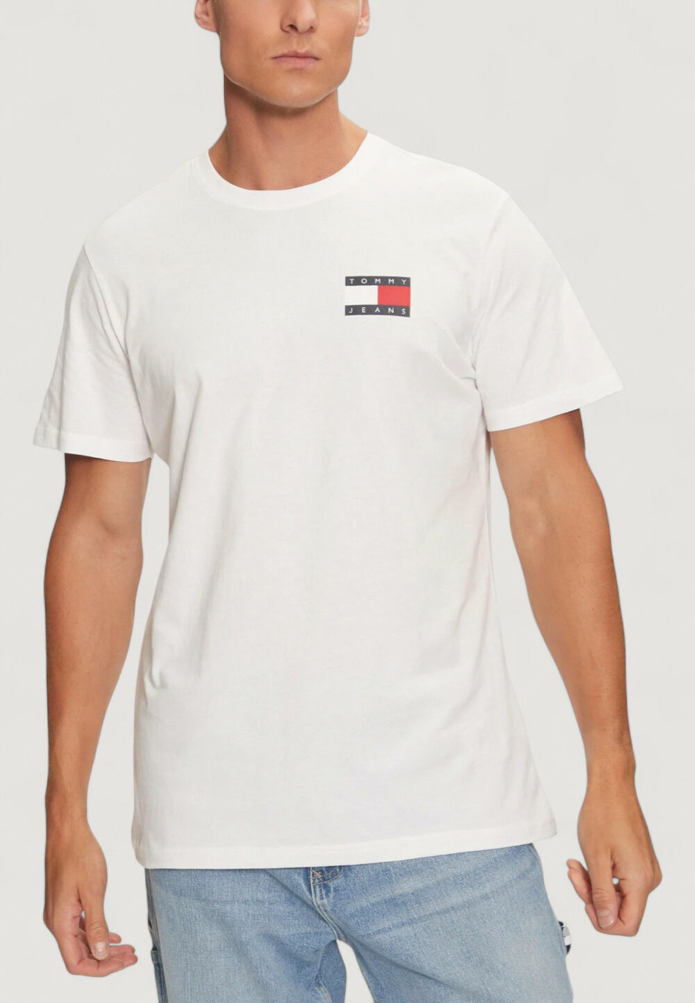 T-shirt Tommy Hilfiger Jeans TJM SLIM ESSENTIAL FLAG TEE EXT Bianco - Foto 1