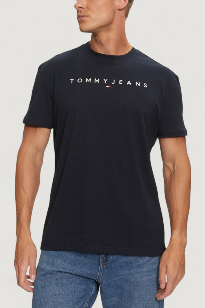 T-shirt Tommy Hilfiger TJM REG LINEAR LOGO Blue scuro – DM0DM20744