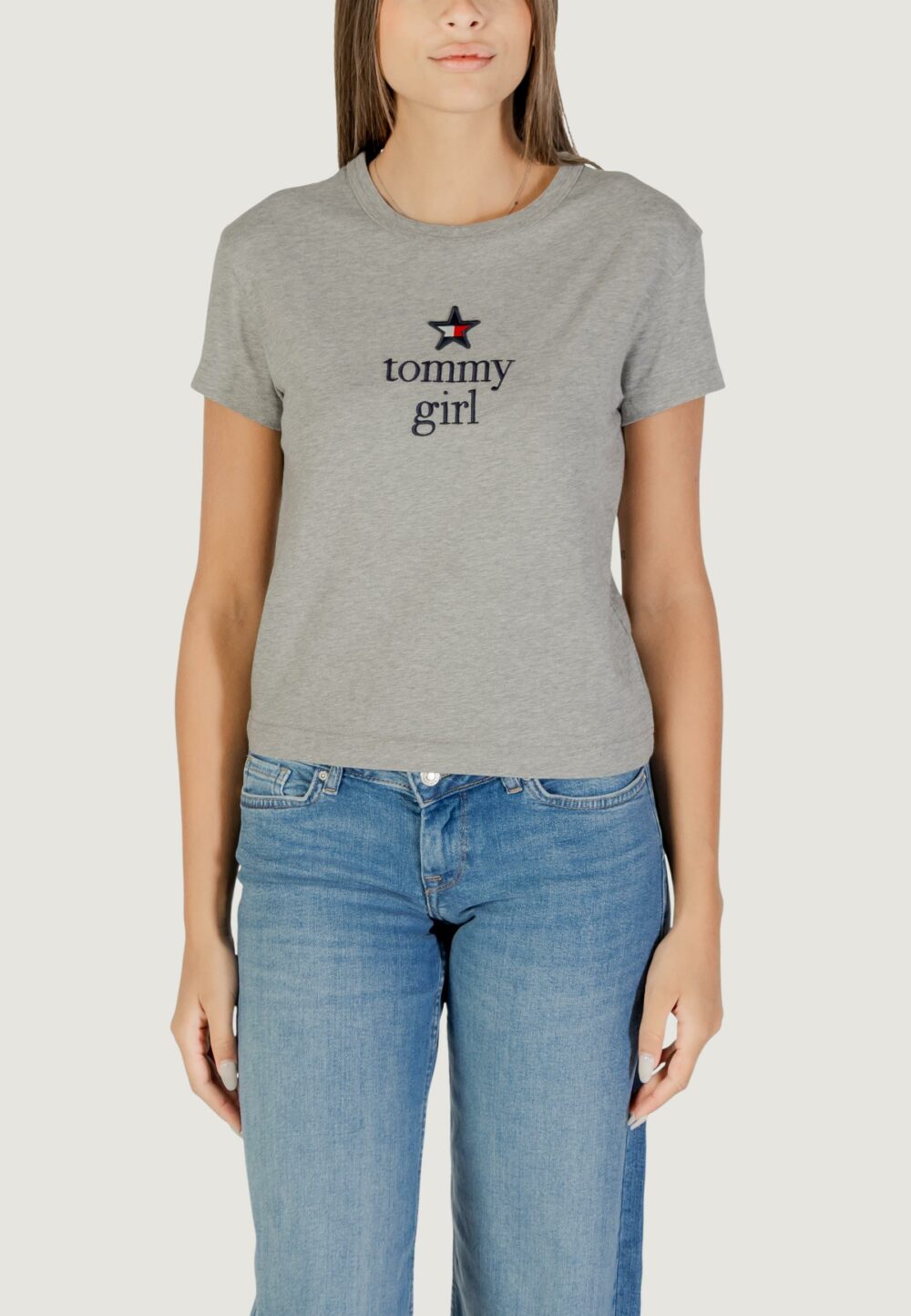 T-shirt Tommy Hilfiger Jeans TOMMY GIRL GRAPHIC T Grigio Chiaro - Foto 2