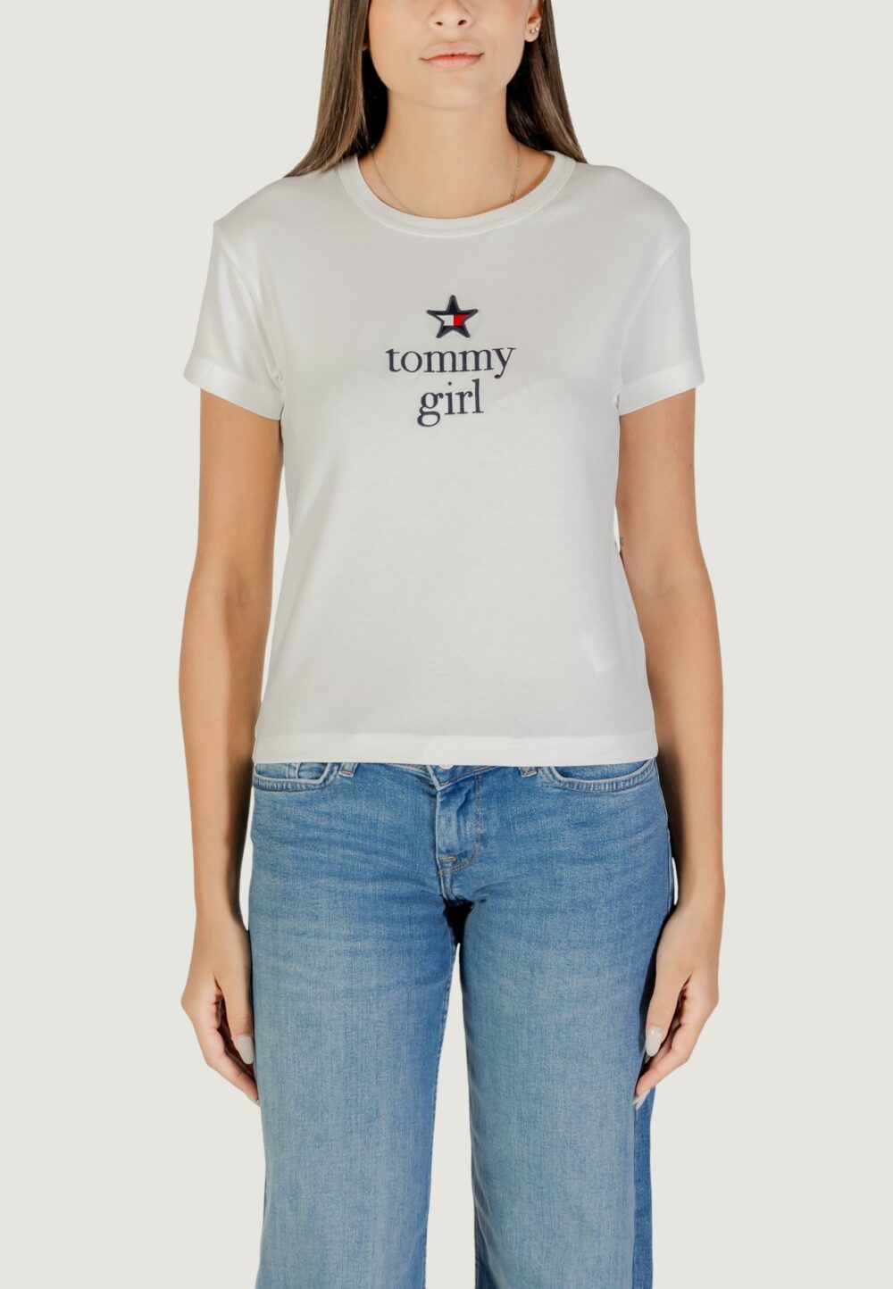 T-shirt Tommy Hilfiger Jeans TOMMY GIRL GRAPHIC T Panna - Foto 2