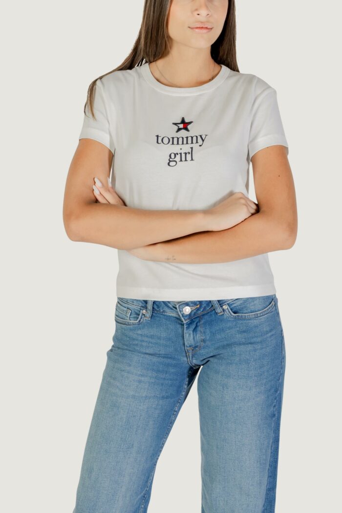 T-shirt Tommy Hilfiger TOMMY GIRL GRAPHIC T Panna – DN0DN00067