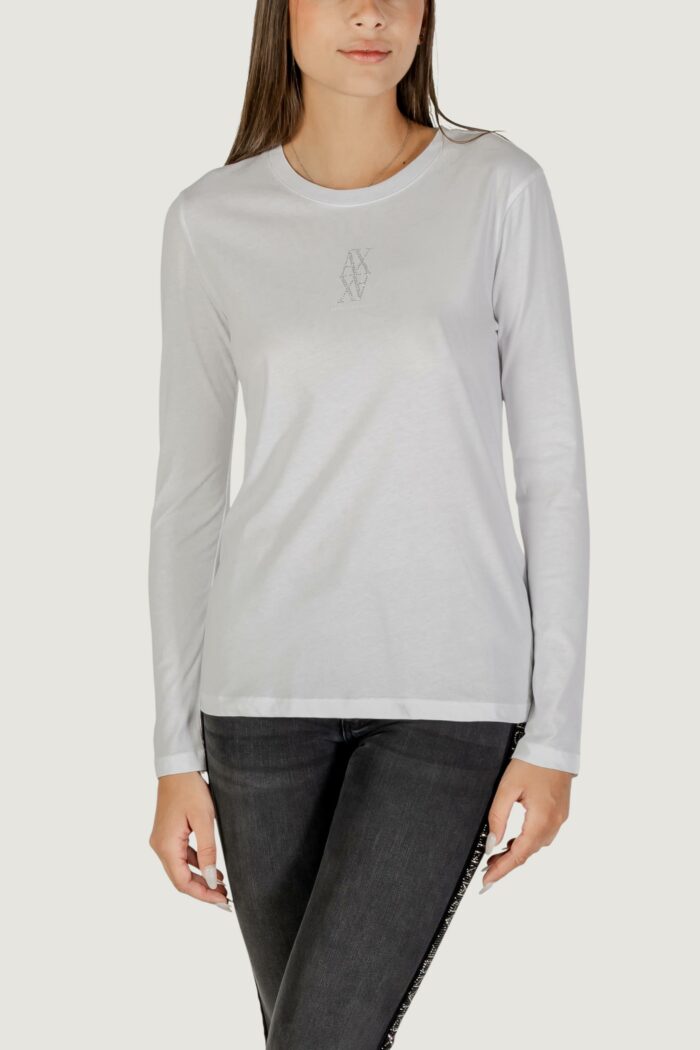 T-shirt manica lunga Armani Exchange  Bianco