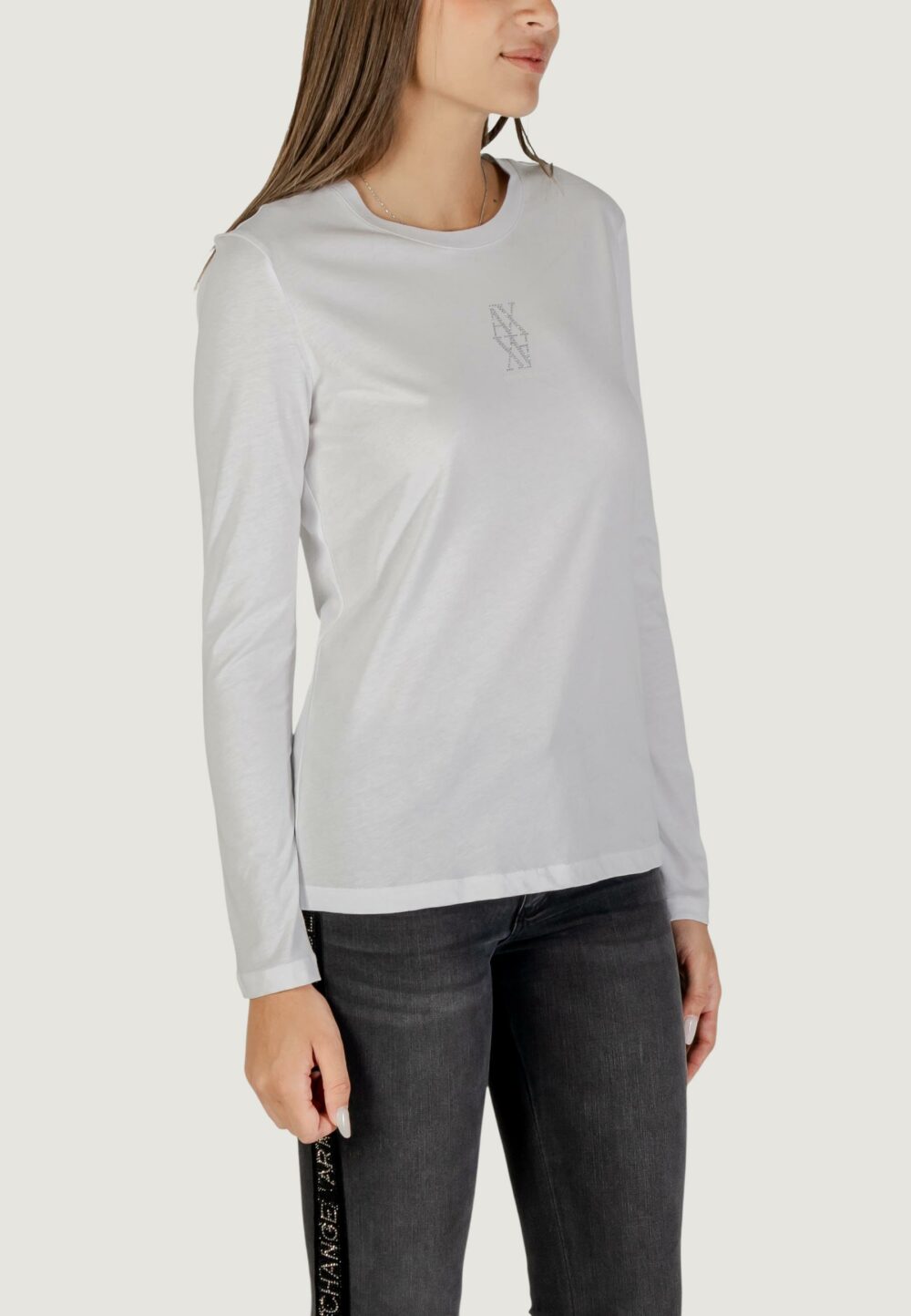T-shirt manica lunga Armani Exchange  Bianco - Foto 3
