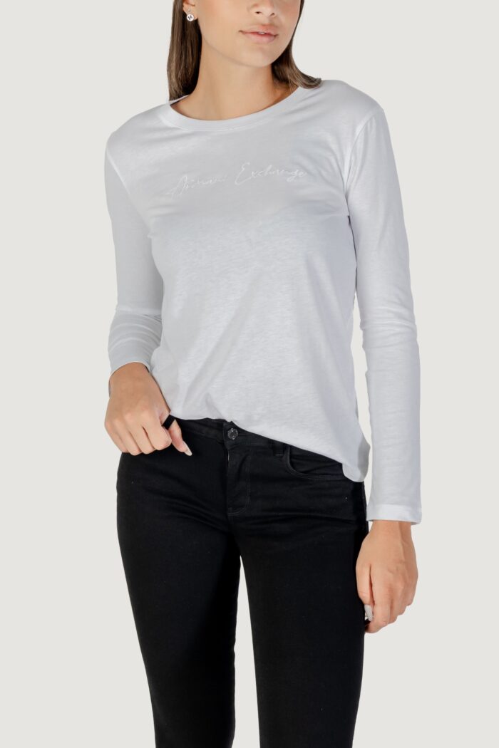 T-shirt manica lunga Armani Exchange  Bianco