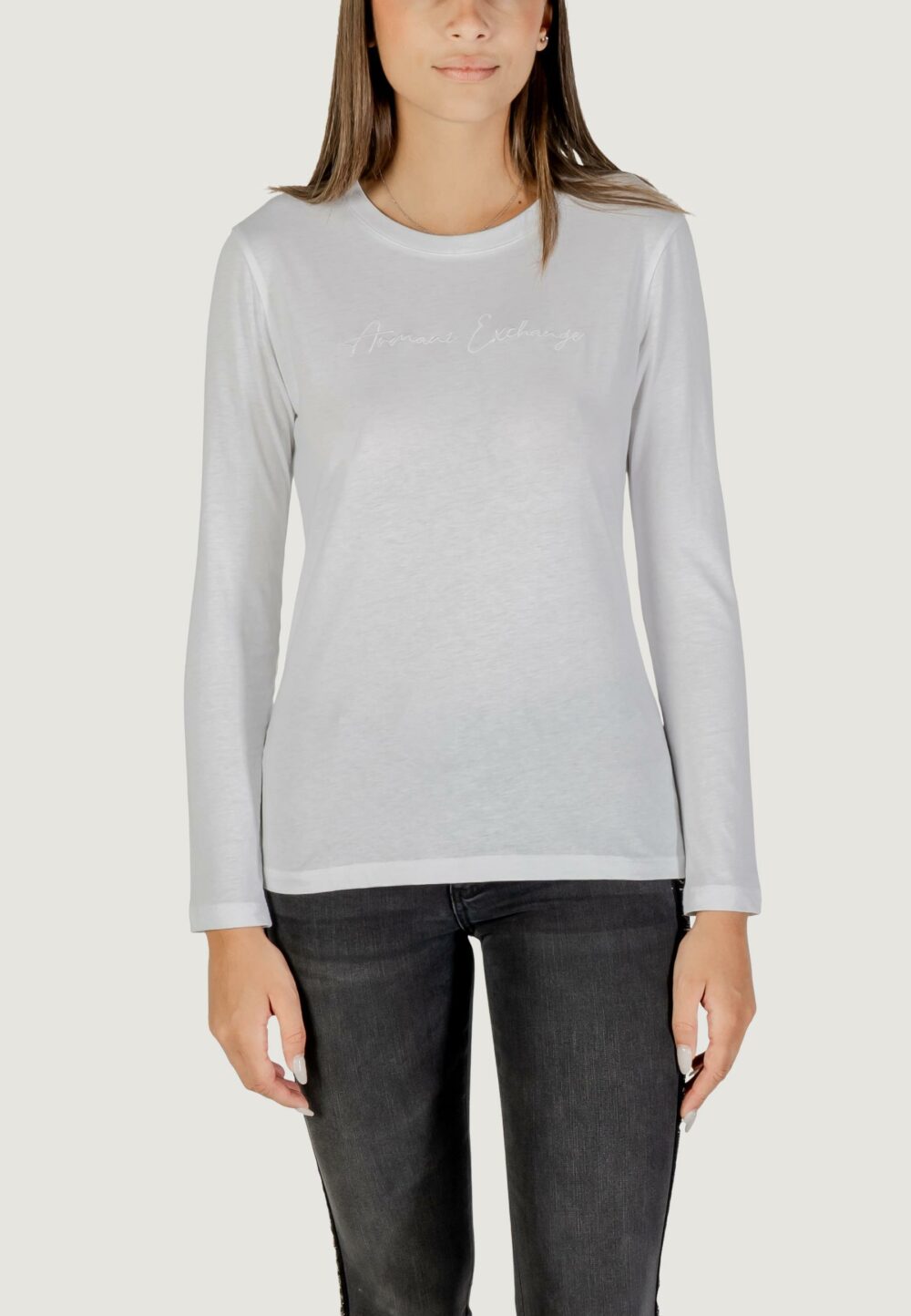 T-shirt manica lunga Armani Exchange  Bianco - Foto 2