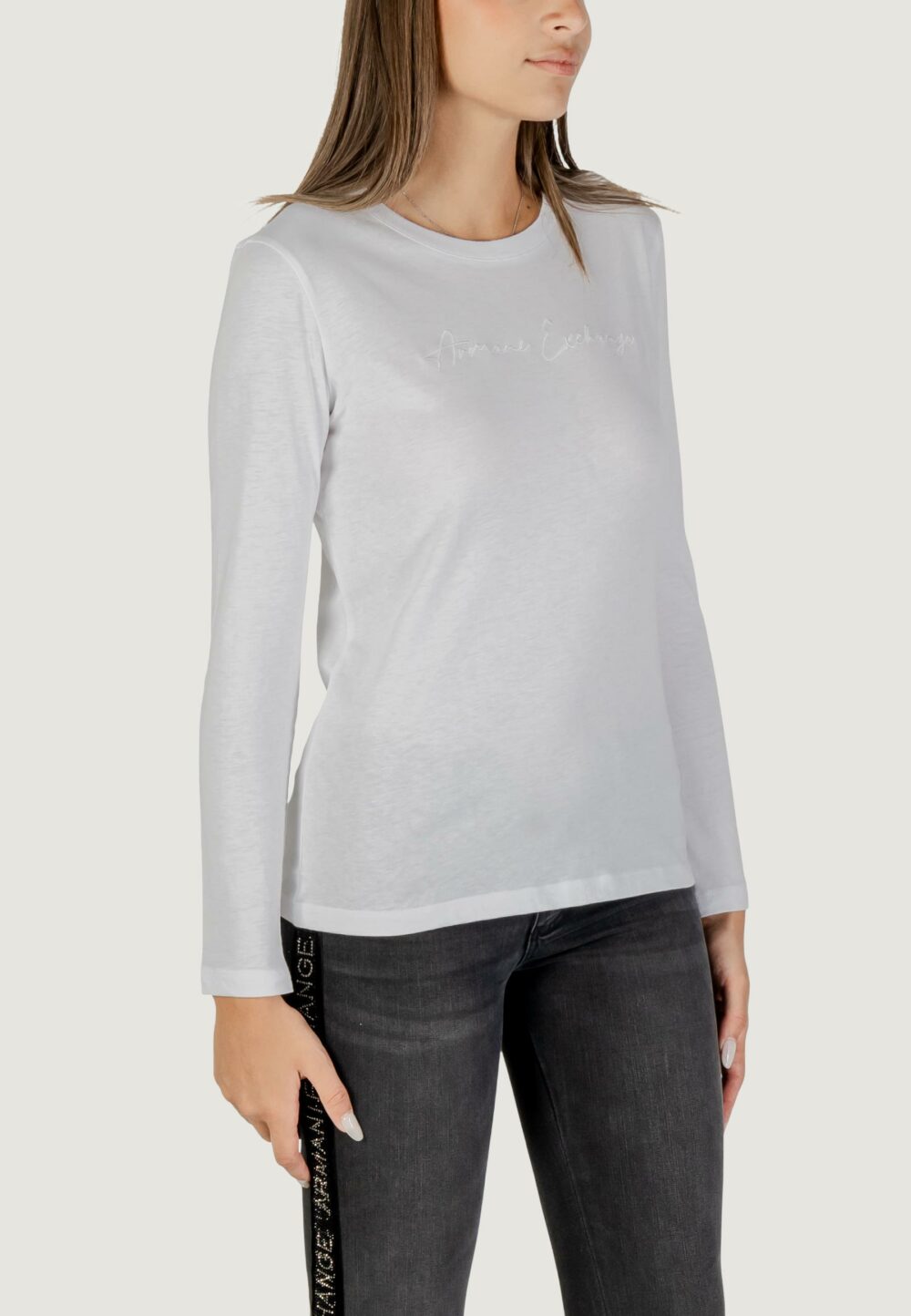 T-shirt manica lunga Armani Exchange  Bianco - Foto 4