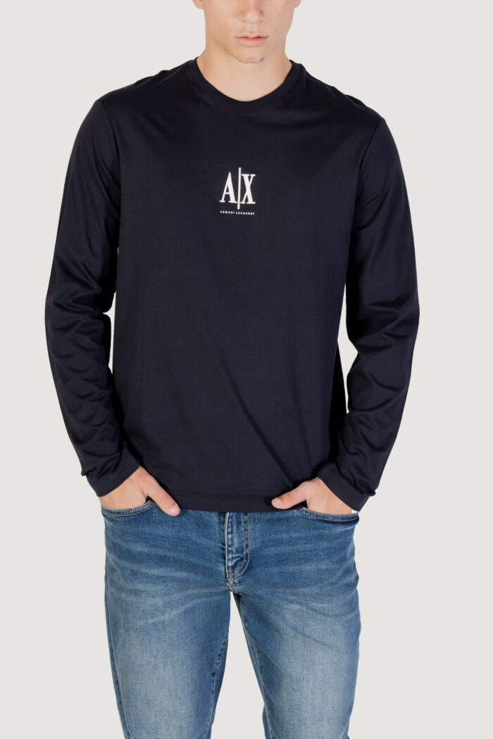 T-shirt manica lunga Armani Exchange  Blue scuro – XM000364 AF12308