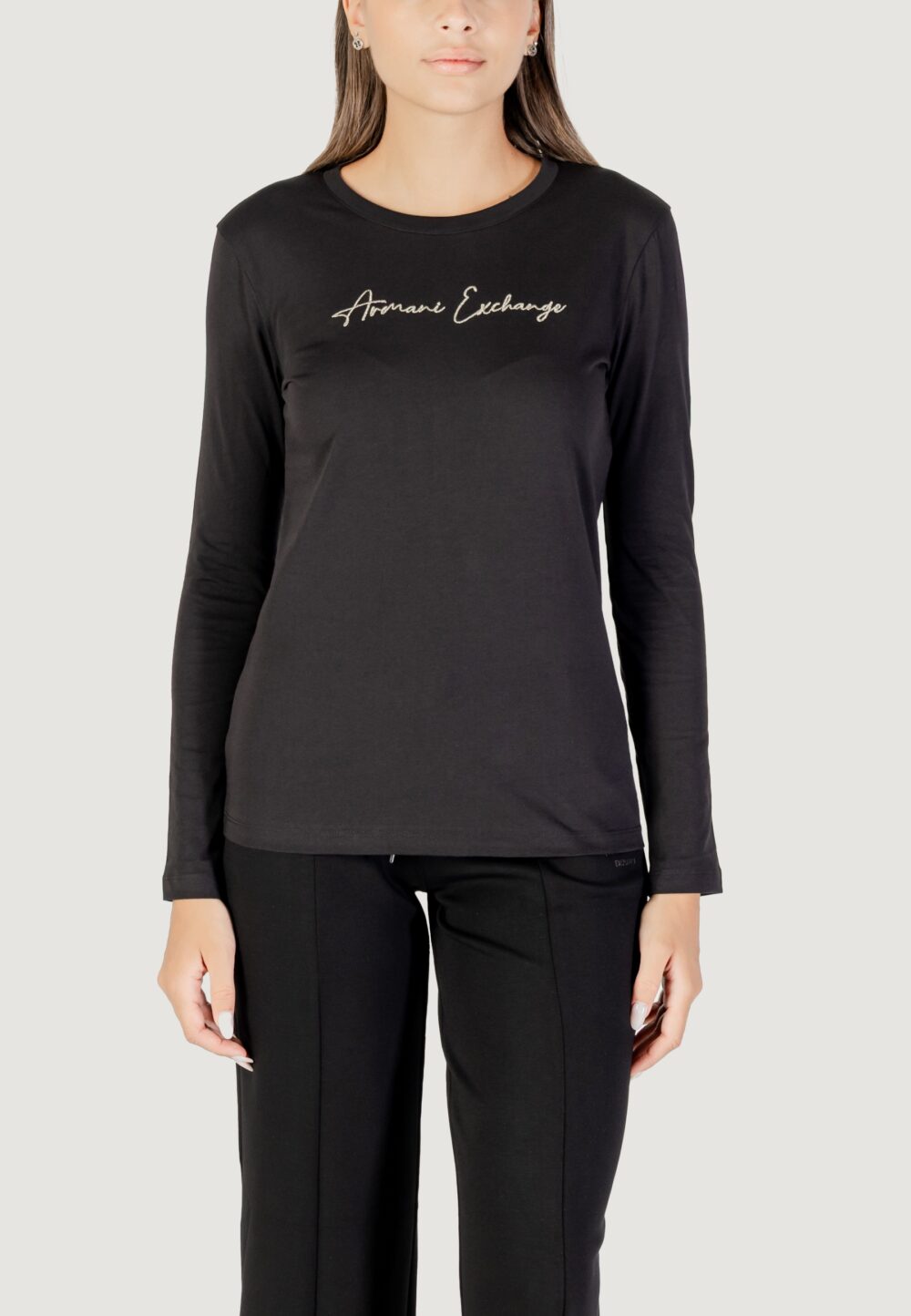 T-shirt manica lunga Armani Exchange  Nero - Oro - Foto 1