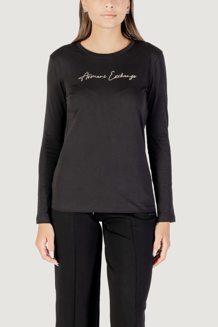 T-shirt manica lunga Armani Exchange  Nero – Oro